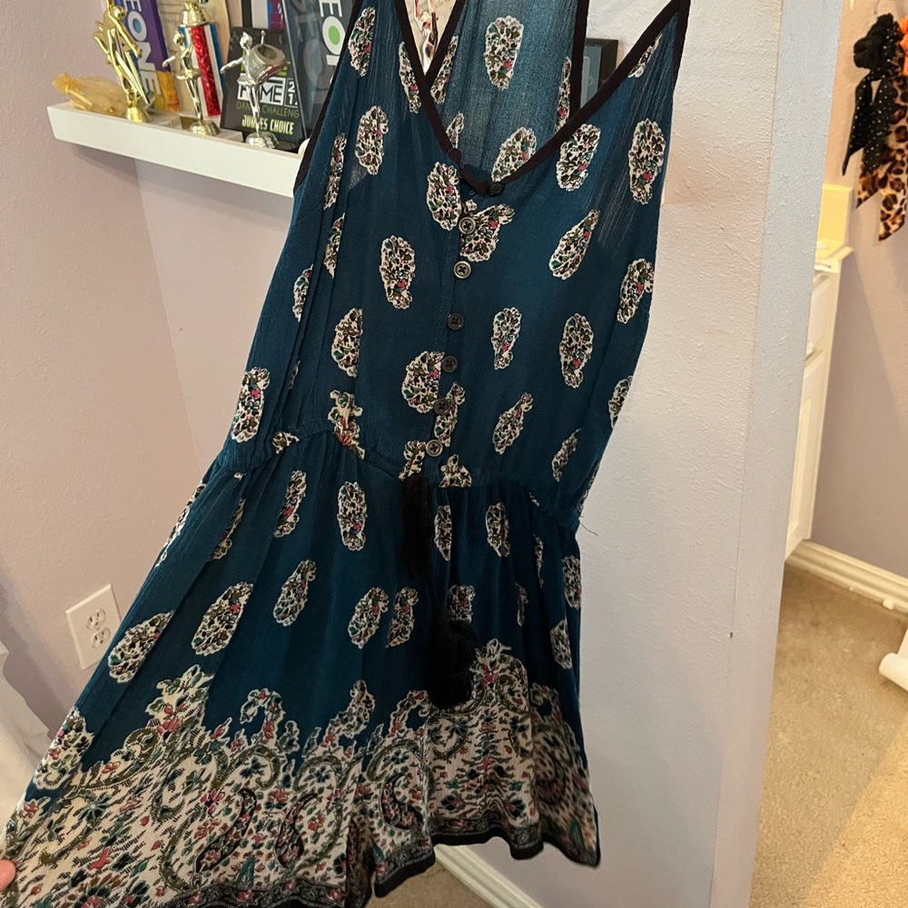 blue romper with cute design